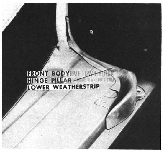 1950 Buick Front Body Hinge Pillar Lower Weatherstrip