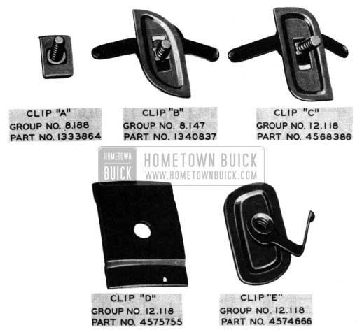 1950 Buick Moulding Clips