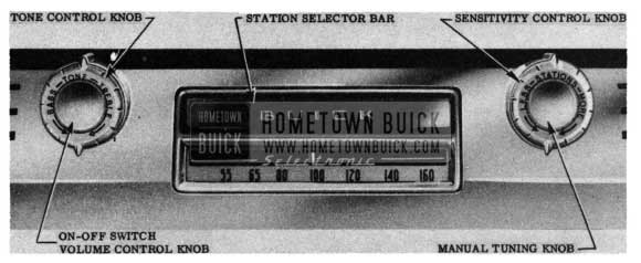 1950 Buick Radio Controls (Selectronic Radio)