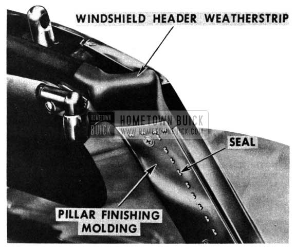 1950 Buick Windshield Header Weatherstrip Illustration