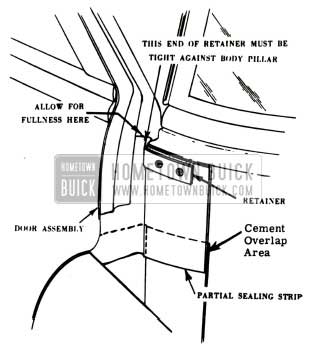 1951 Buick Front Body Hinge Pillar Partial Sealing Strip