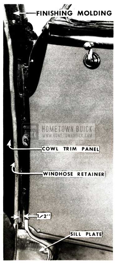 1951 Buick Front Body Hinge Pillar Weatherstrip