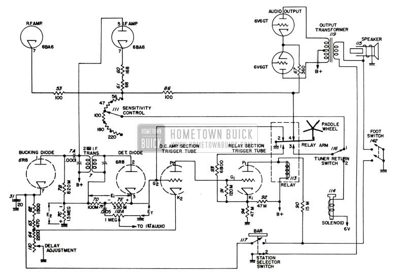 1951 Buick Selectronic Radio Electrical Cycle Outline