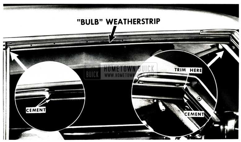 1951 Buick Side Roof Rail Bulb Weatherstrip