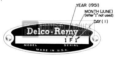 1952 Buick Delco Generator Identification Code