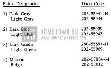 1952 Buick Interior Colors