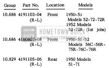 1952 Buick Vent Division Channel Weatherstrip for Models