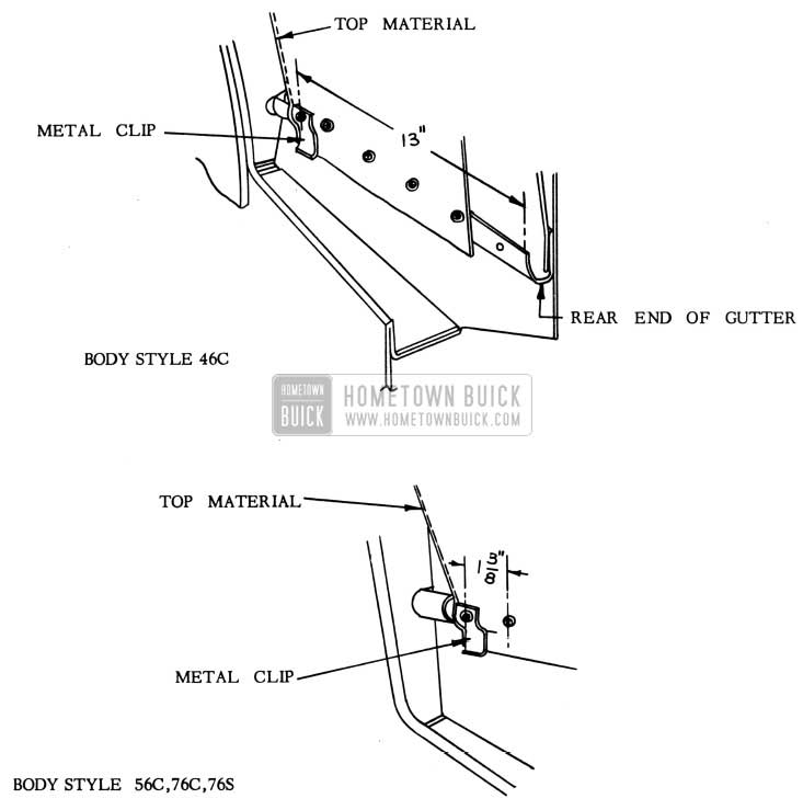 1953 Buick Folding Top Metal Clip Installation