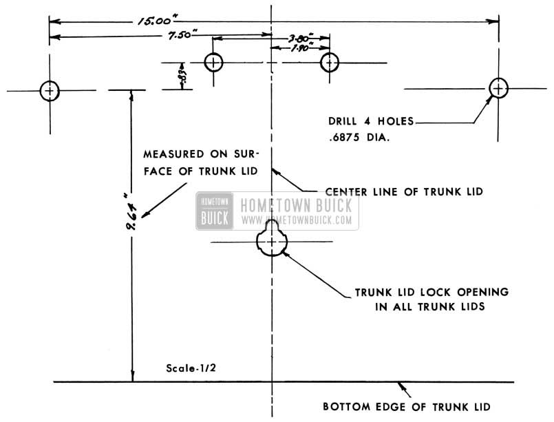 1953 Buick Trunk Lids Drilling Information