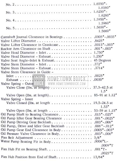 1953 Buick V8 Engine Dimensions and Adjustment