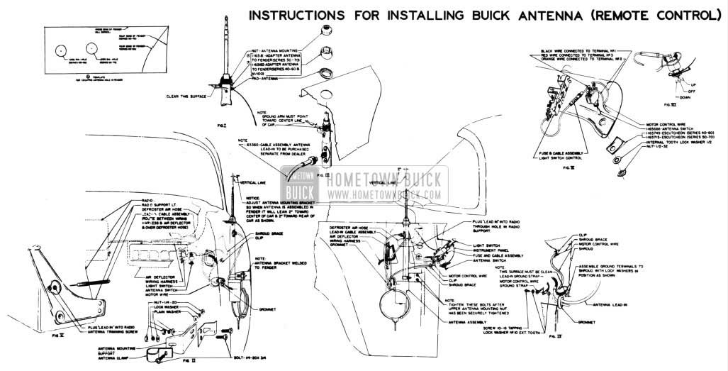 1954 Buick Remote Control Antenna Installation