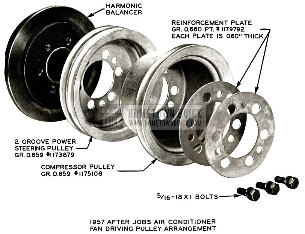 1957 Buick Air Conditioner Fan Driving Pulley Arrangement
