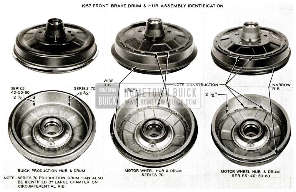 1957 Buick Front Brake Drum Assembly