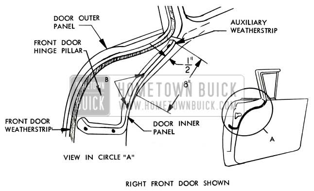1957 Buick Front Door Weatherstrip
