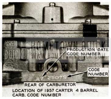1957 Buick Location of Carburetor Number