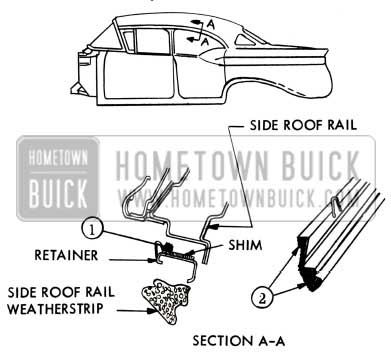 1957 Buick Side Roof Rail Weatherstrip