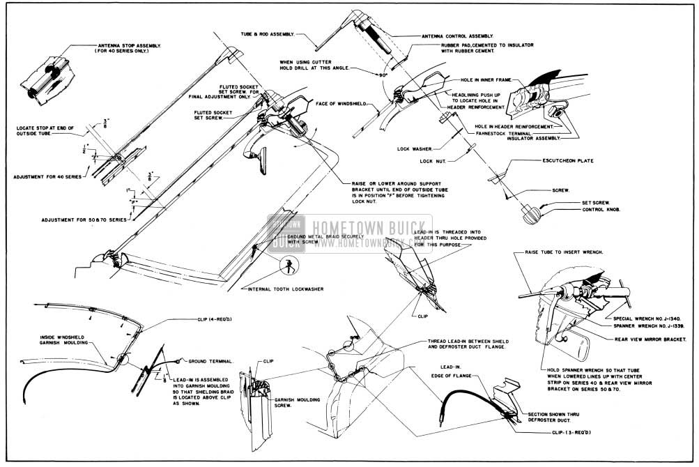 1950 Buick Antenna Installation Details-Closed Bodies