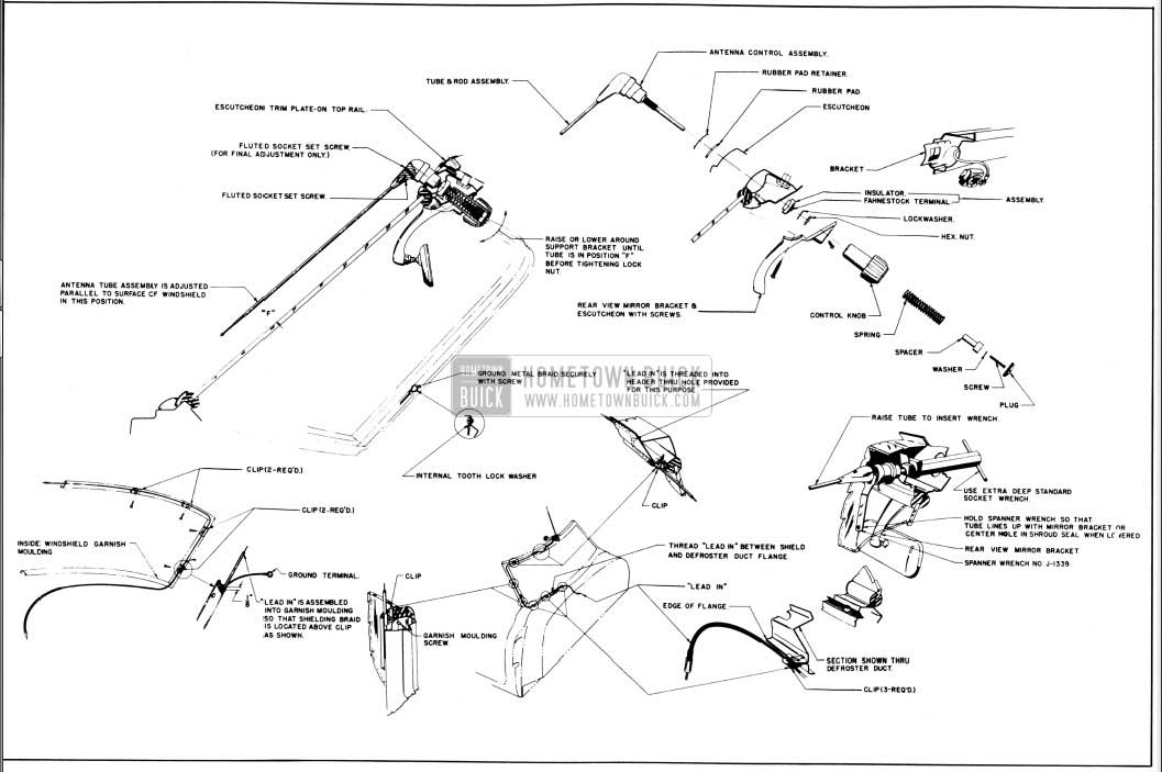 1950 Buick Antenna Installation Details-Convertible and Riviera Bodies