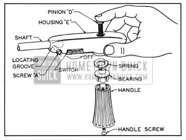 1950 Buick Assembly of Safety Light Pinion and Handle