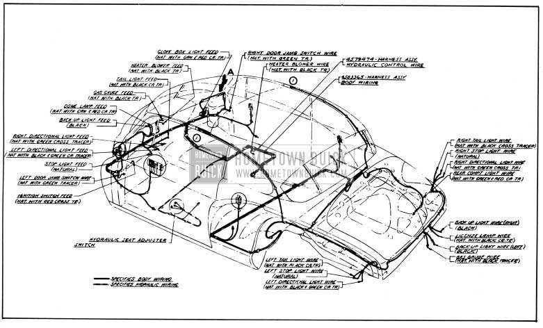 1950 Buick Body and Hydro-Lectric Wiring Circuit Diagram- Model 76R-Style 4737