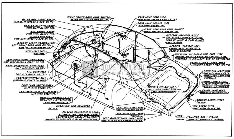 1950 Buick Body and Hydro-Lectric Wiring Circuit Diagram-Models 52, 72-Styles 4519, 4719