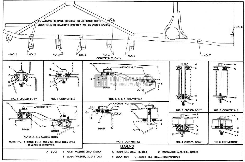 1950 Buick Body Mountings