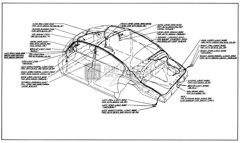 1950 Buick Body Wiring Circuit Diagram-Models 43,43D-Styles 4408, 4408D