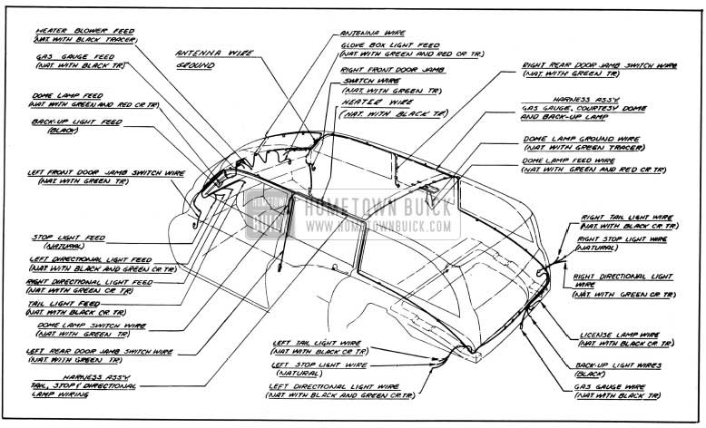 1950 Buick Body Wiring Circuit Diagram-Models 59, 79