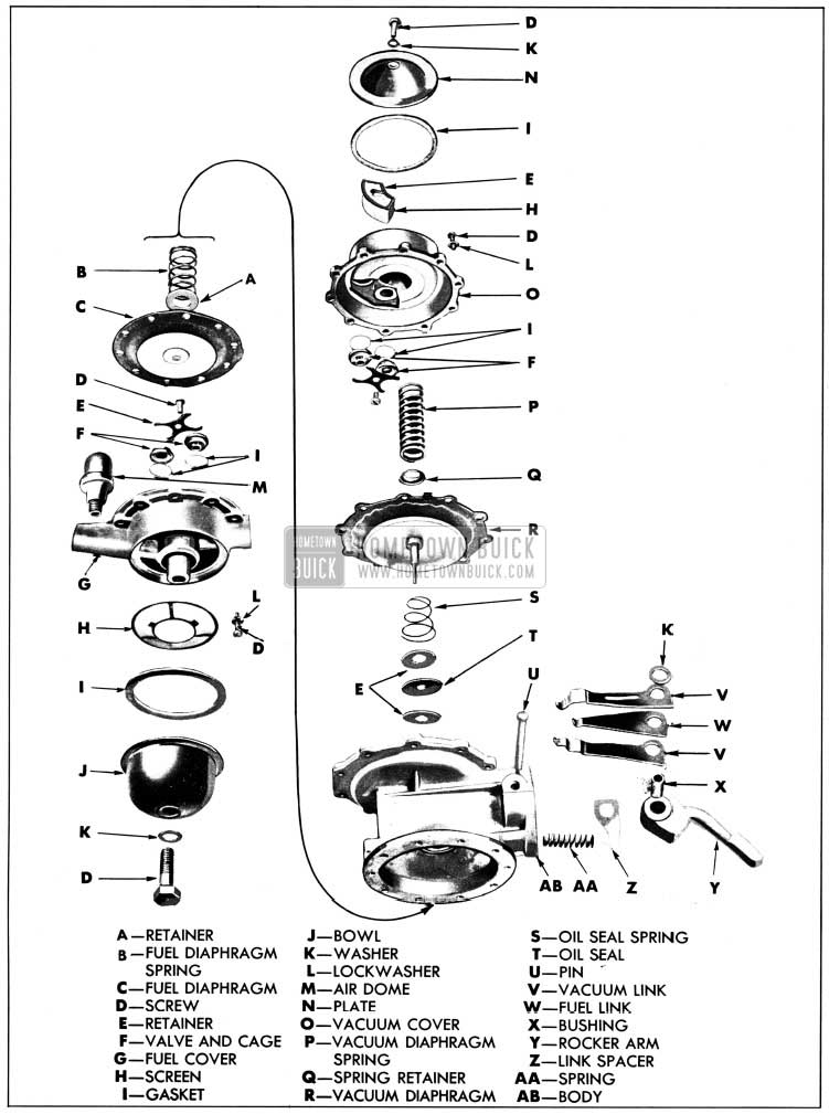 1950 Buick Fuel and Vacuum Pump Disassembled