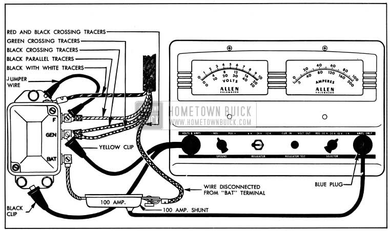 1950 Buick Cutout Relay Test Connections-Fixed Resistance Method