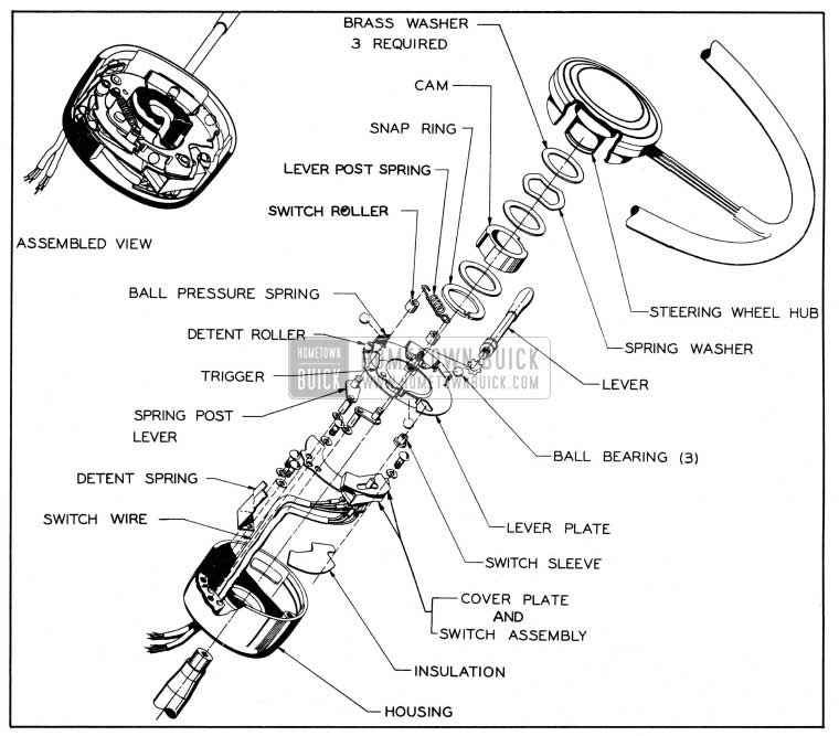 1950 Buick Direction Signal Switch-Disassembled