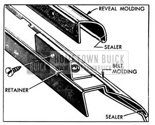 1950 Buick Door Lower Reveal and Belt Molding Attachments