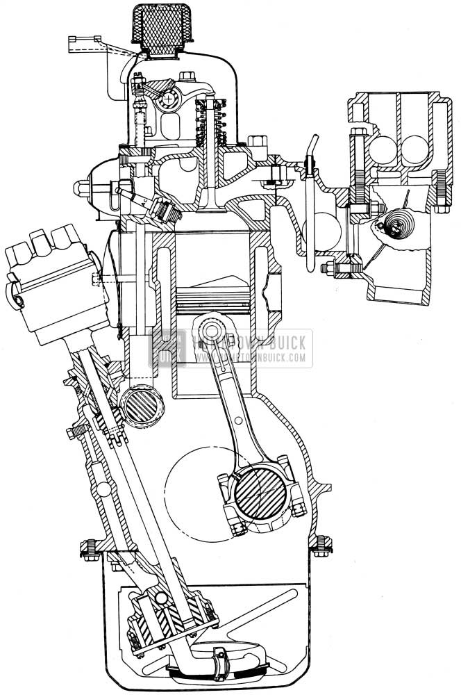 1950 Buick Engine End Sectional View-Series 50