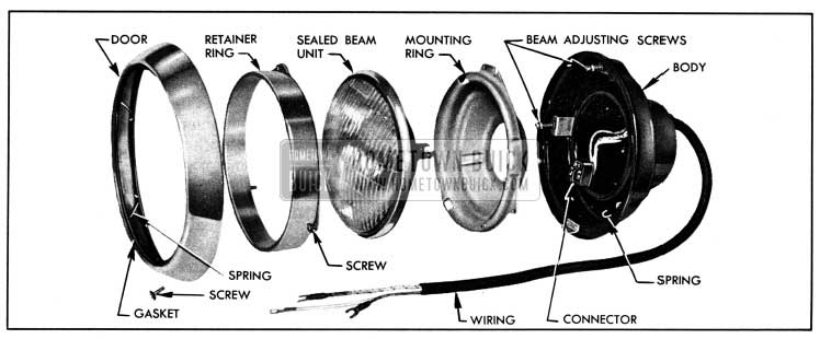 1950 Buick Headlamp Disassembled