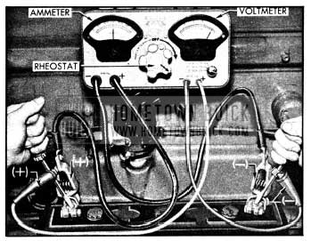 1950 Buick High Discharge Test with Voltmeter, Ammeter, and Rheostat