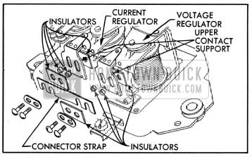 1950 Buick Relationship of Connector Strap, Insulators and Upper Contact Supports