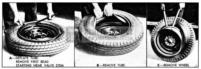 1950 Buick Removing Tire and Tube