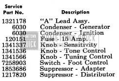 1950 Buick Selectronic Radio Installation Parts