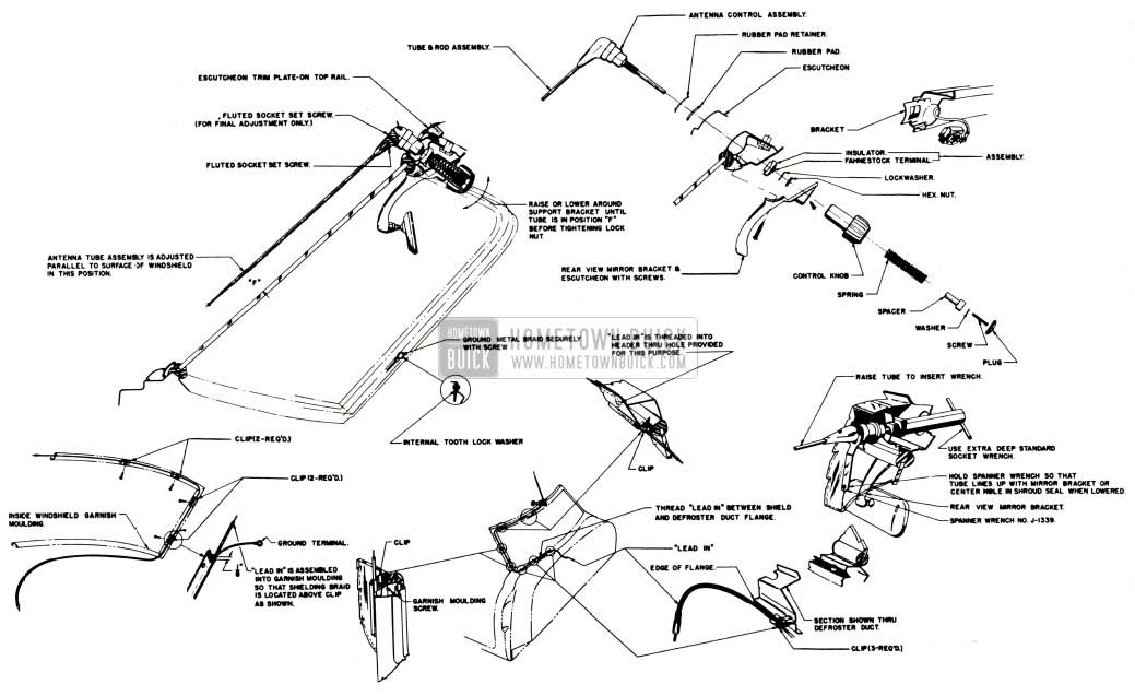 1951 Buick Antenna Installation Details-Convertible and Riviera Bodies