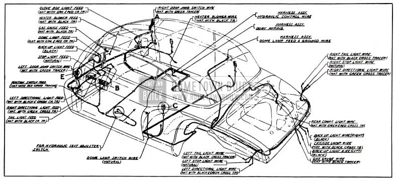 1951 Buick Body and Hydro-Lectric Wiring Circuit Diagram-Models 56C, 76C-Styles 4567X, 4767X