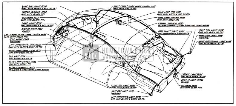 1951 Buick Body Wiring Circuit Diagram-Model 56S-Style 4507