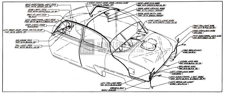 1951 Buick Body Wiring Circuit Diagram-Models 41, 41D-Styles 4369, 4369D