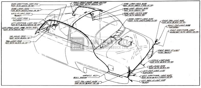 1951 Buick Body Wiring Circuit Diagram-Models 46, 46S-Styles 4327B, 4327