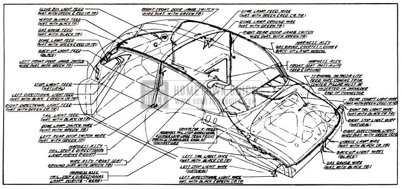 1951 Buick Body Wiring Circuit Diagram-Models 52, 72R-Styles 4519, 4719