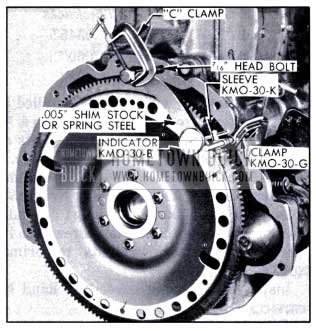 1951 Buick Checking Runout of Flywheel Face