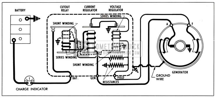 1951 Buick Generator Regulator in Generating Circuit