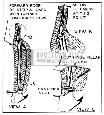 1951 Buick Hinge Pillar Sealing Strip Installation