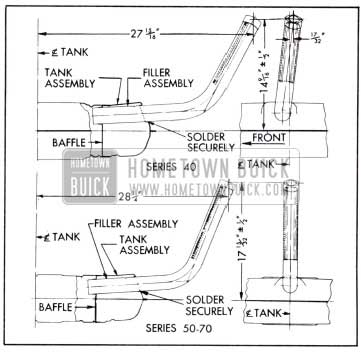 1951 Buick Location Dimensions for Installing Gasoline Tank Filler