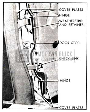 1951 Buick Rear Door Hinges, Cover Plates, and Weatherstrip Series 50-70