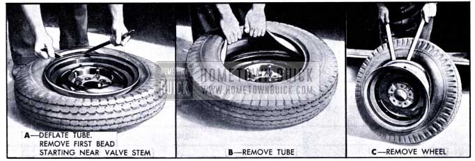1951 Buick Removing Tire and Tube
